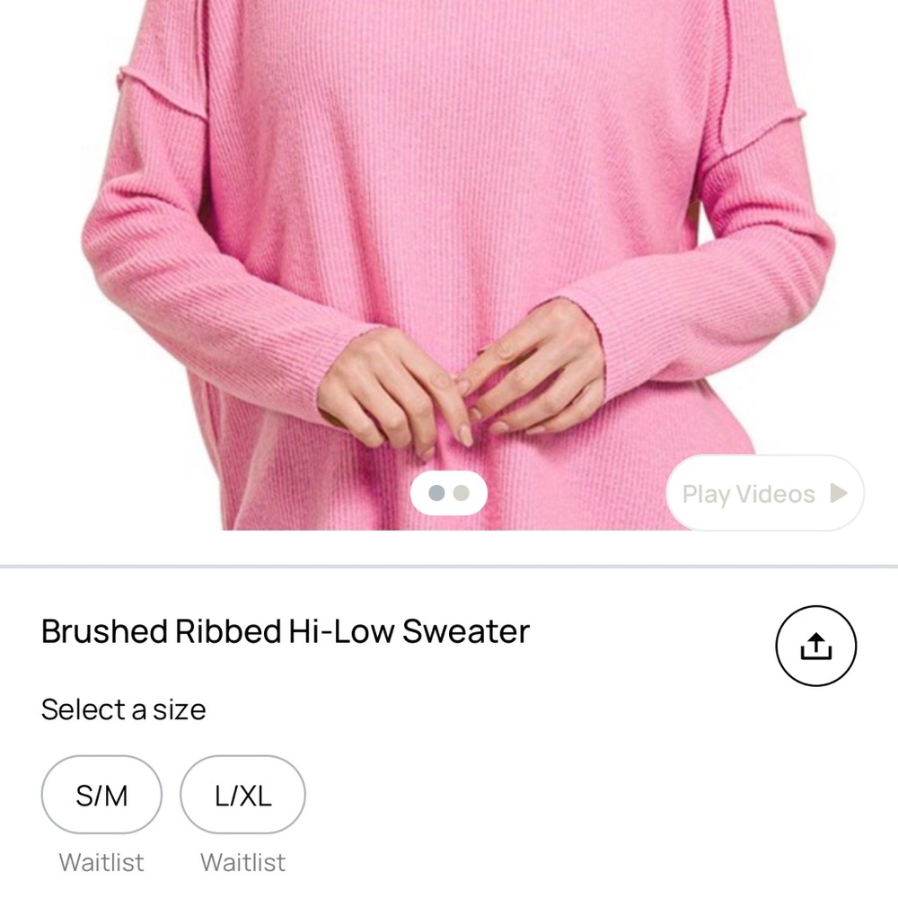 Zenana Outfitters Pink Crew Neck Sweater